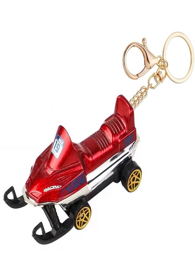AUGEN Push & Go Metal Toy Car Bike Scooter Plane with Key Hook Keychain Showpice for Kids & Adults (ATV|Red) - Image 1